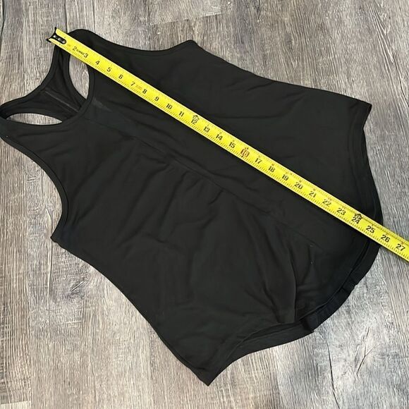 ZYIA Active soft stretch black top with mesh scoop bottom like new - M - Picture 9 of 10